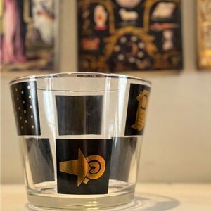 Mid Century Modern 22k Gold and Black Ice bucket‎